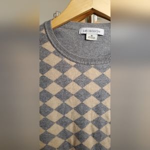 Liz Claiborne Crew Neck Pullover Sweater Grey Tan (M)